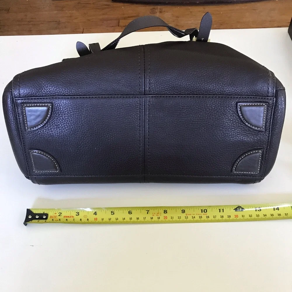 Classic Dark Chocolate Brown Leather RFID Large Satchel Quiet Luxury Preppy